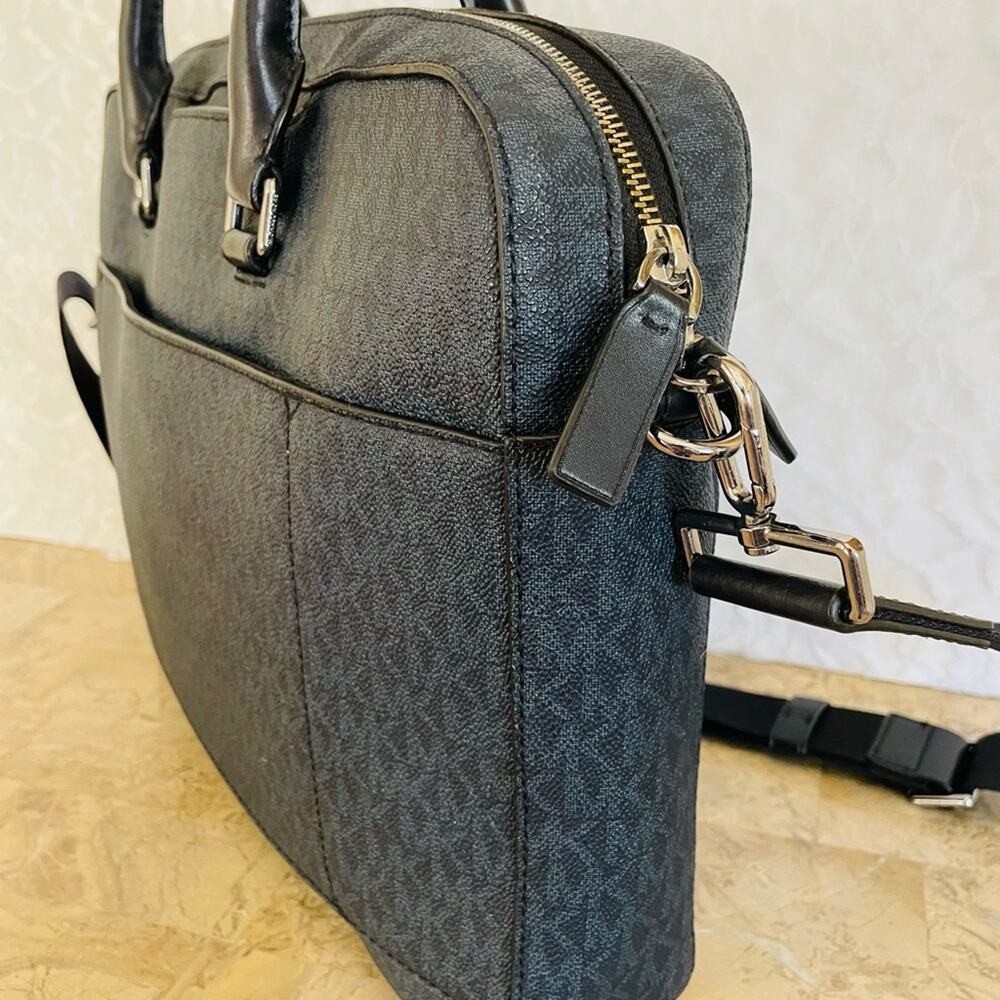 MICHAEL KORS Harrison blue/navy leather briefcass - Picture 5 of 9